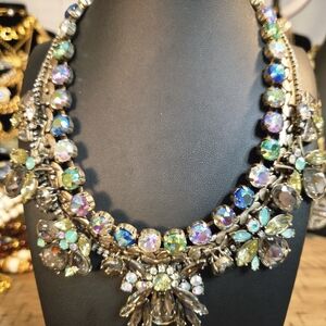 Banana Republic Iridescent Crystal Bug Statement Necklace